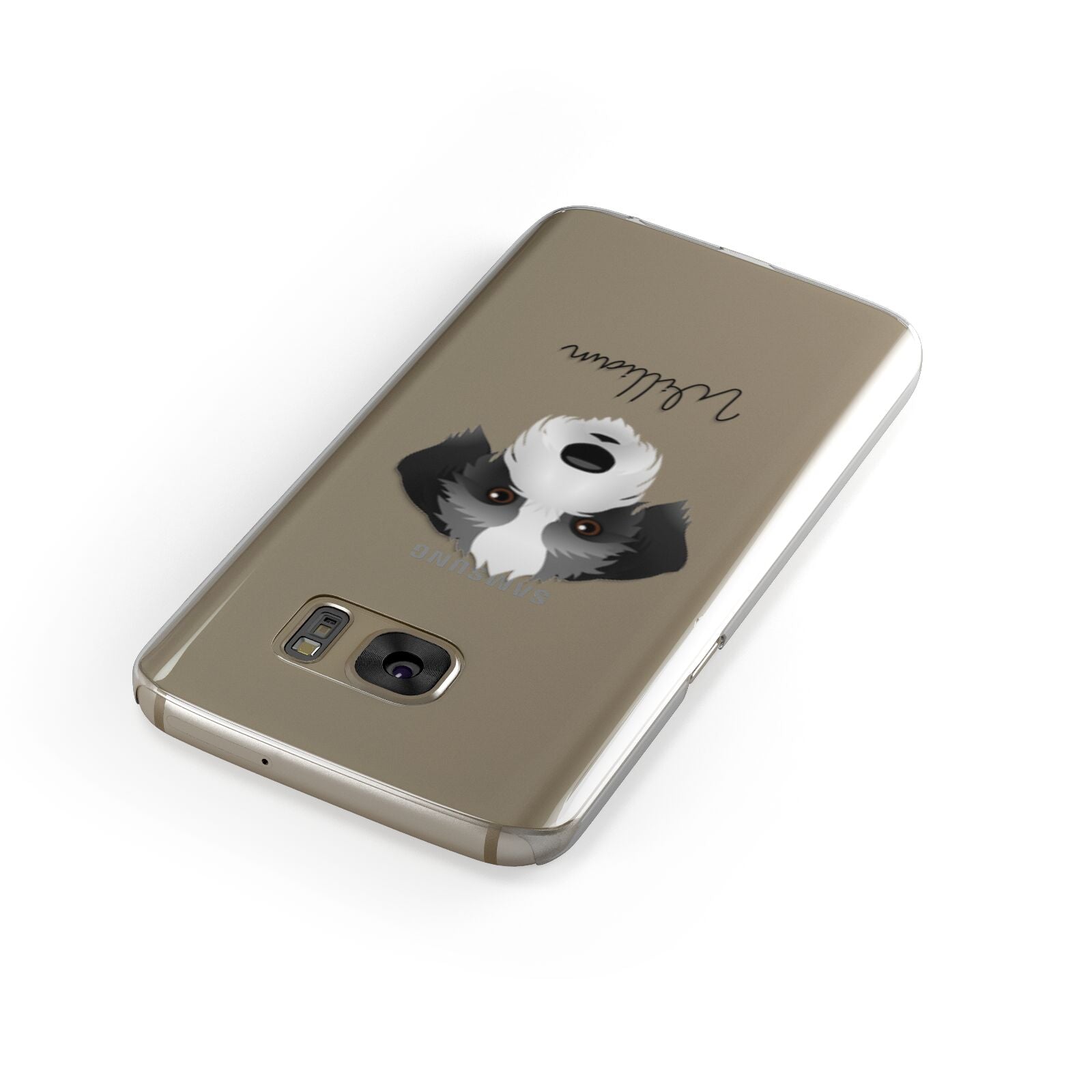 Bedlington Whippet Personalised Samsung Galaxy Case Front Close Up