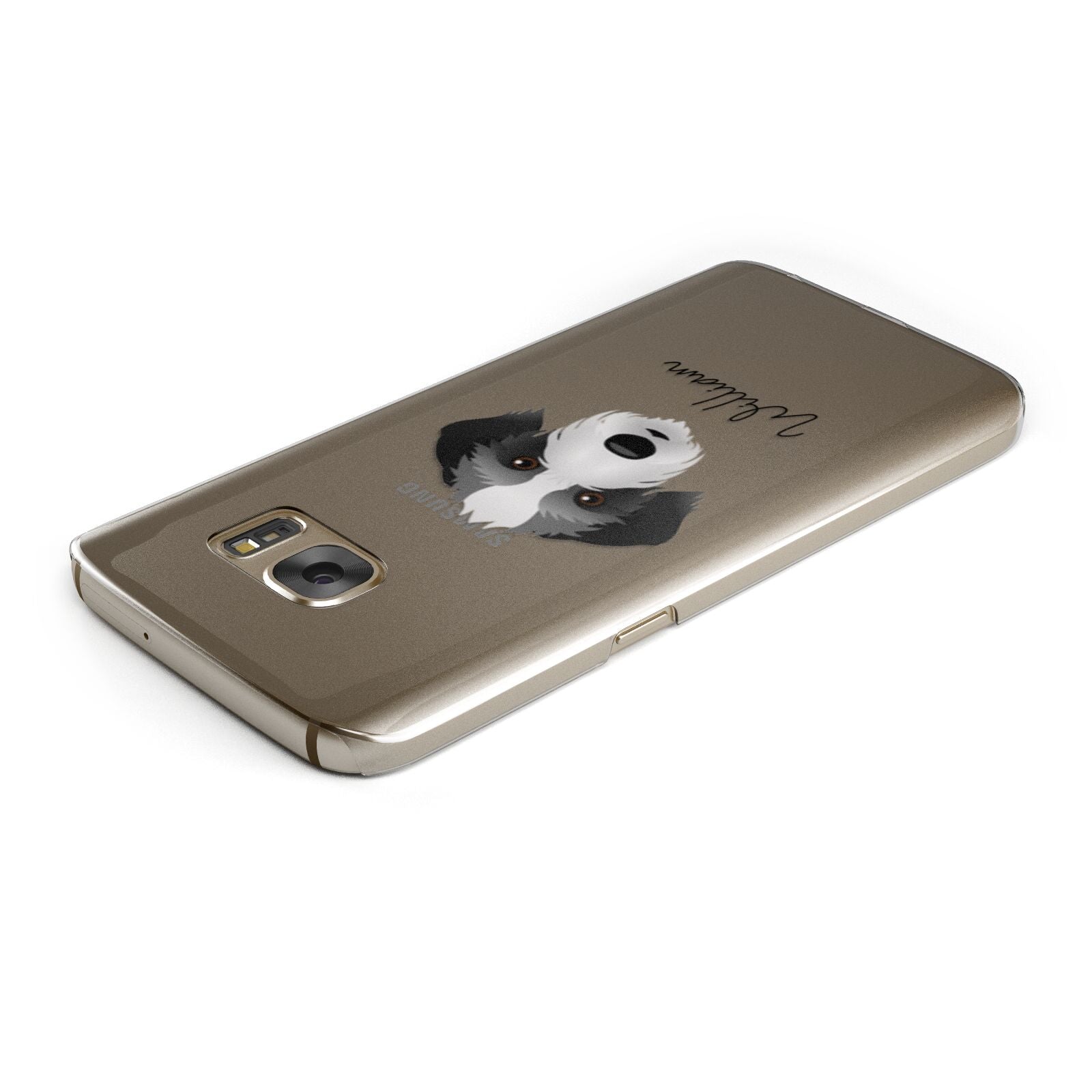 Bedlington Whippet Personalised Samsung Galaxy Case Top Cutout