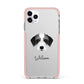 Bedlington Whippet Personalised iPhone 11 Pro Max Impact Pink Edge Case