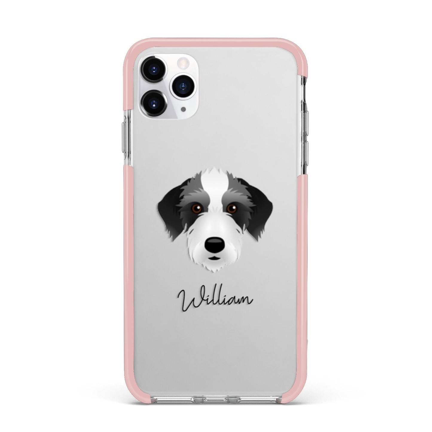 Bedlington Whippet Personalised iPhone 11 Pro Max Impact Pink Edge Case