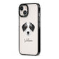 Bedlington Whippet Personalised iPhone 13 Black Impact Case Side Angle on Silver phone