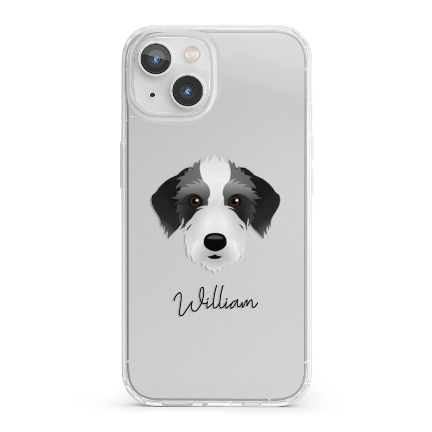Bedlington Whippet Personalised iPhone 13 Clear Bumper Case