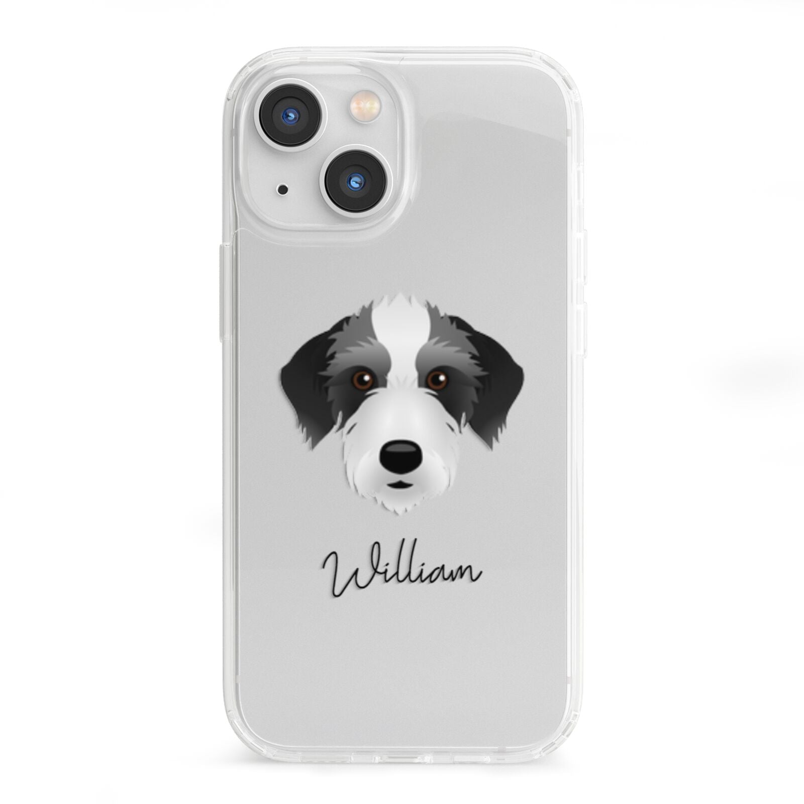 Bedlington Whippet Personalised iPhone 13 Mini Clear Bumper Case