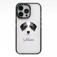 Bedlington Whippet Personalised iPhone 13 Pro Black Impact Case on Silver phone