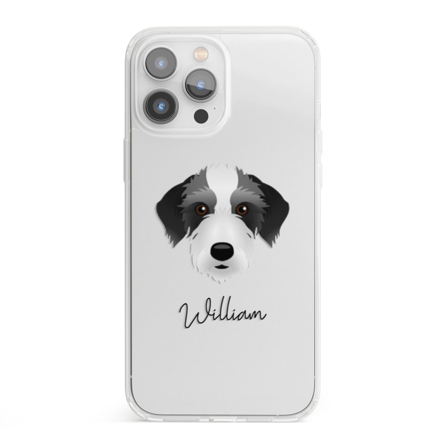 Bedlington Whippet Personalised iPhone 13 Pro Max Clear Bumper Case