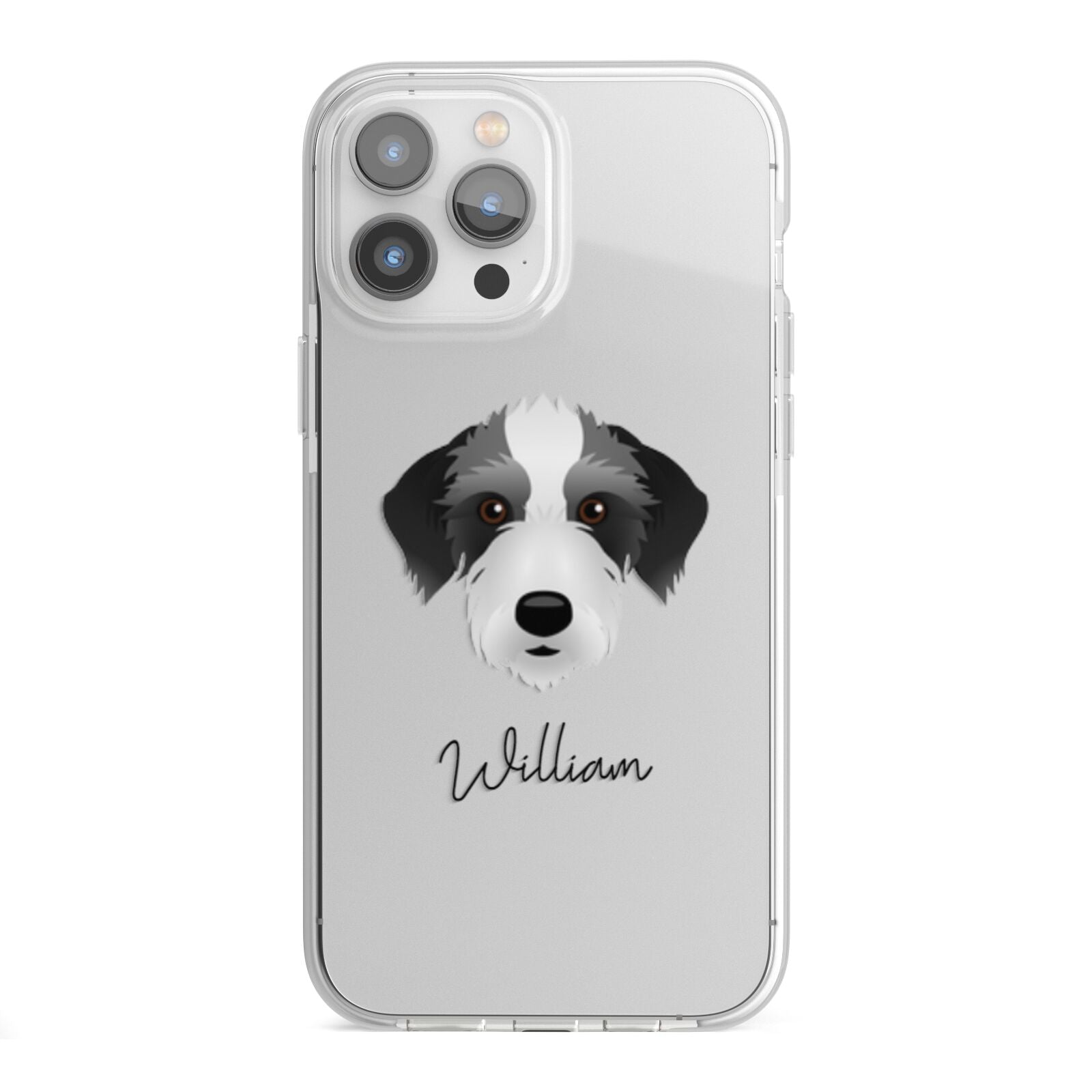 Bedlington Whippet Personalised iPhone 13 Pro Max TPU Impact Case with White Edges