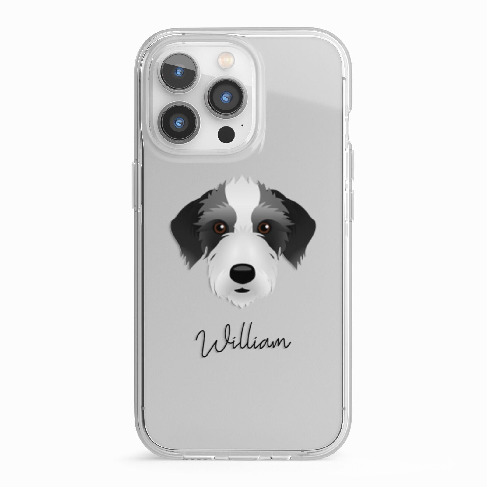 Bedlington Whippet Personalised iPhone 13 Pro TPU Impact Case with White Edges