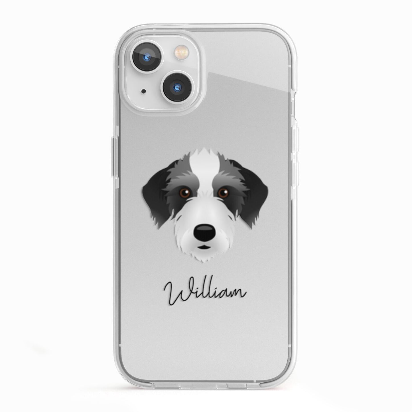 Bedlington Whippet Personalised iPhone 13 TPU Impact Case with White Edges