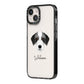Bedlington Whippet Personalised iPhone 14 Black Impact Case Side Angle on Silver phone