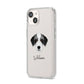 Bedlington Whippet Personalised iPhone 14 Clear Tough Case Starlight Angled Image