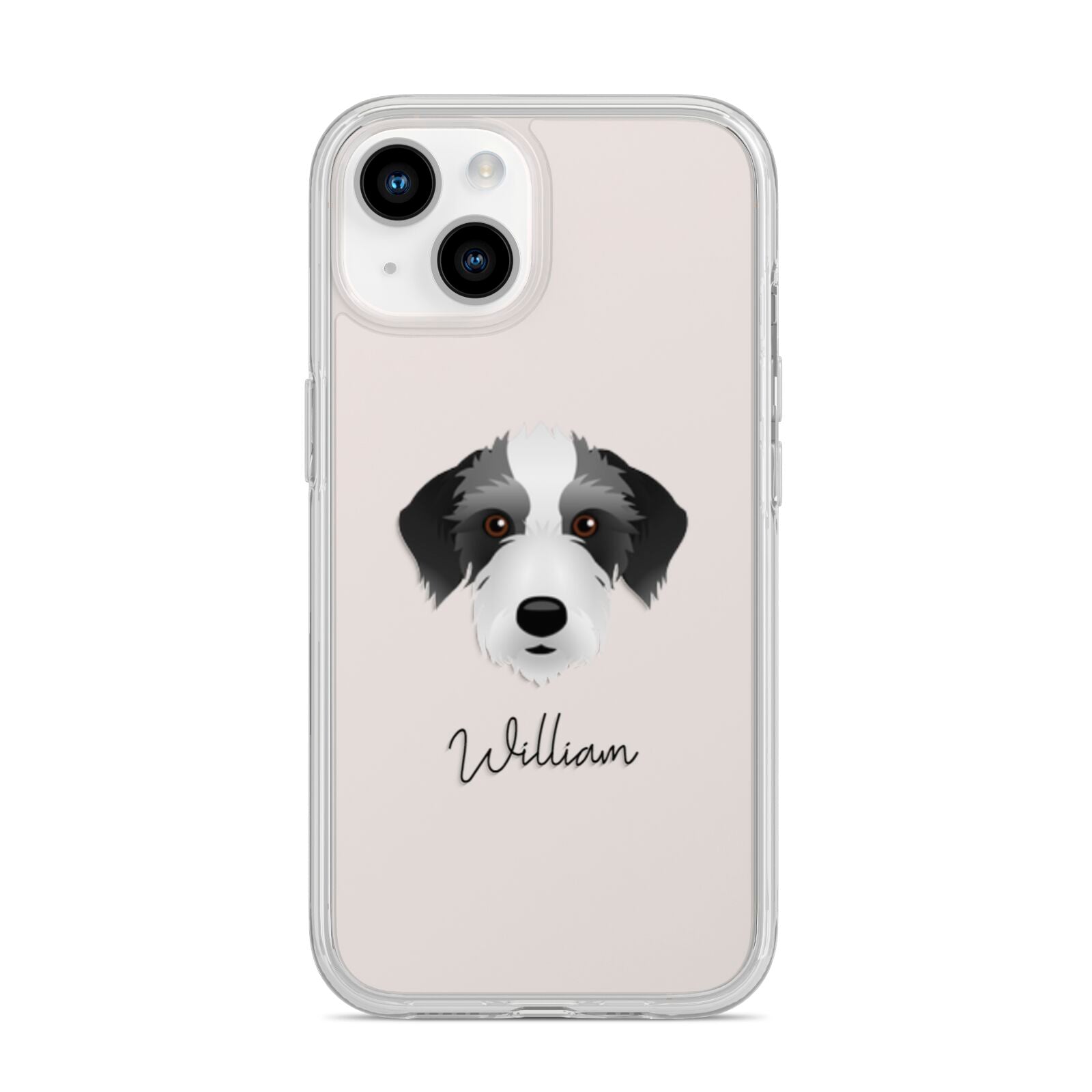 Bedlington Whippet Personalised iPhone 14 Clear Tough Case Starlight