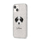 Bedlington Whippet Personalised iPhone 14 Glitter Tough Case Starlight Angled Image
