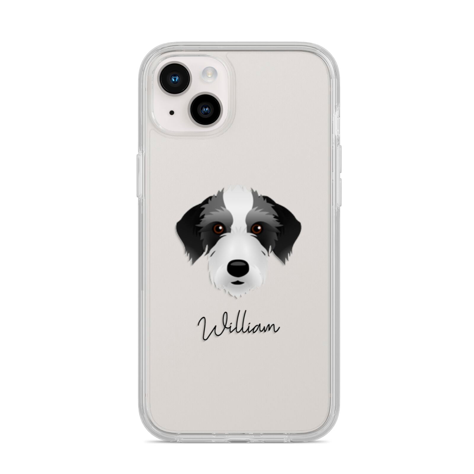 Bedlington Whippet Personalised iPhone 14 Plus Clear Tough Case Starlight
