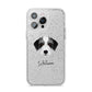 Bedlington Whippet Personalised iPhone 14 Pro Max Glitter Tough Case Silver