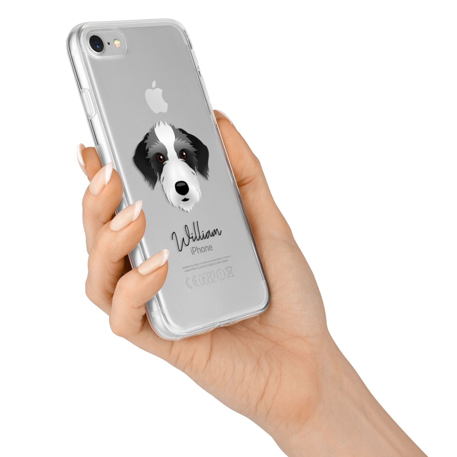 Bedlington Whippet Personalised iPhone 7 Bumper Case on Silver iPhone Alternative Image