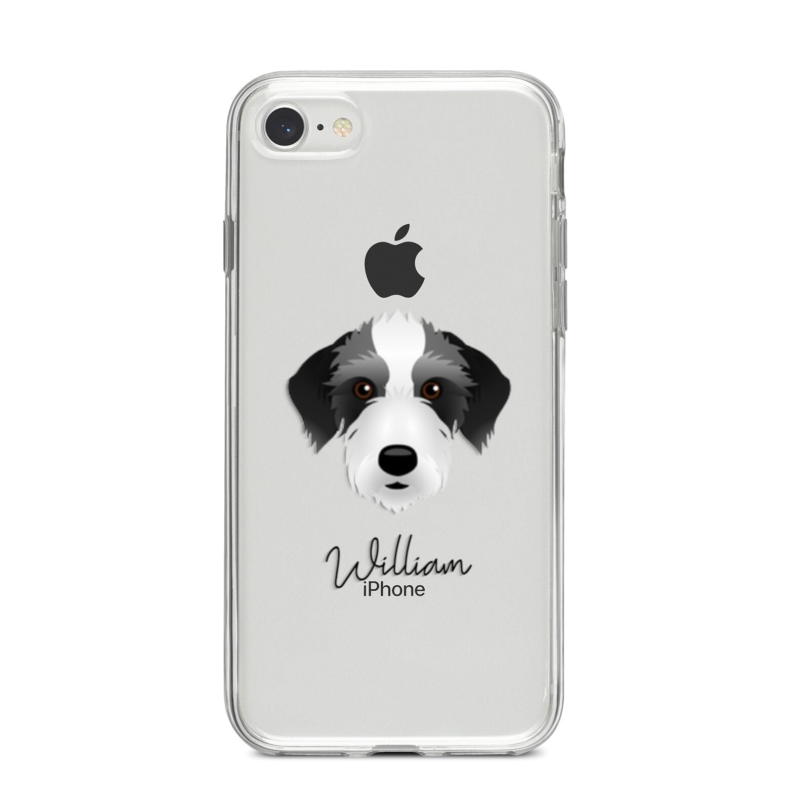 Bedlington Whippet Personalised iPhone 8 Bumper Case on Silver iPhone
