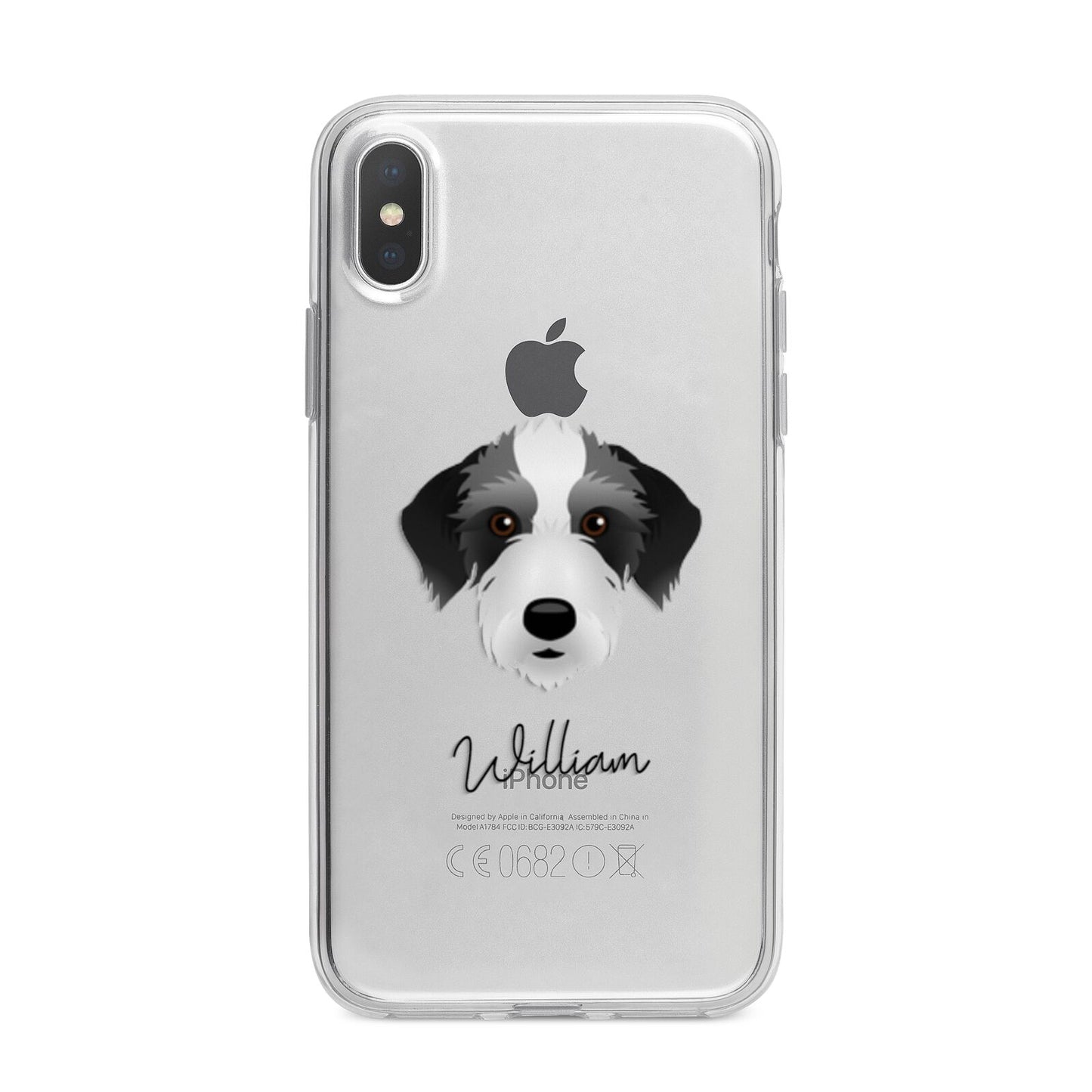 Bedlington Whippet Personalised iPhone X Bumper Case on Silver iPhone Alternative Image 1