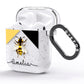 Bee Asymmetrical Background and Name AirPods Glitter Case Side Image