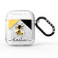 Bee Asymmetrical Background and Name AirPods Glitter Case