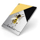 Bee Asymmetrical Background and Name Apple iPad Case on Silver iPad Side View