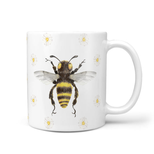 Bee Illustration with Daisies 10oz Mug