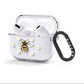 Bee Illustration with Daisies AirPods Clear Case 3rd Gen Side Image