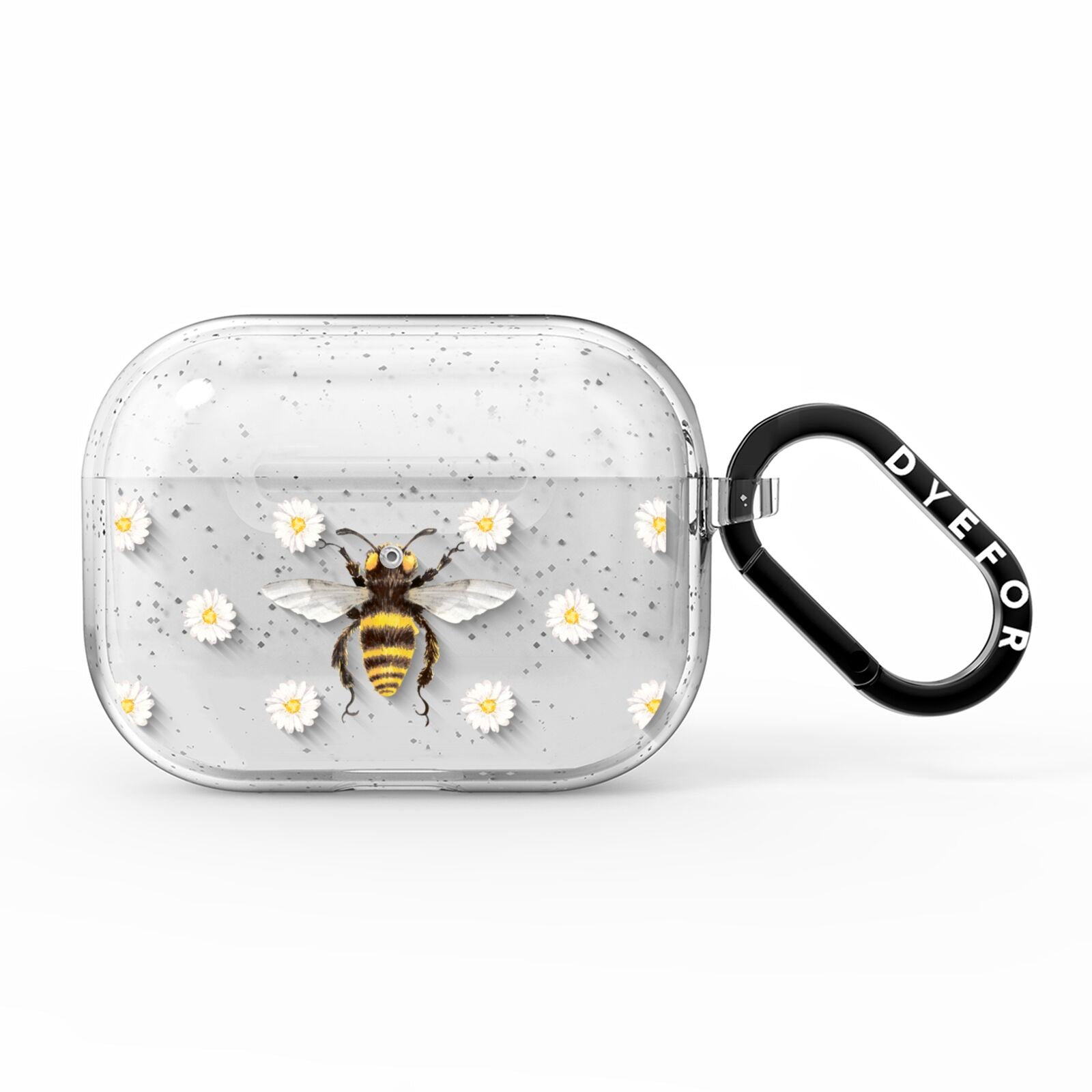Bee Illustration with Daisies AirPods Pro Glitter Case