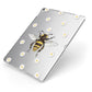 Bee Illustration with Daisies Apple iPad Case on Silver iPad Side View