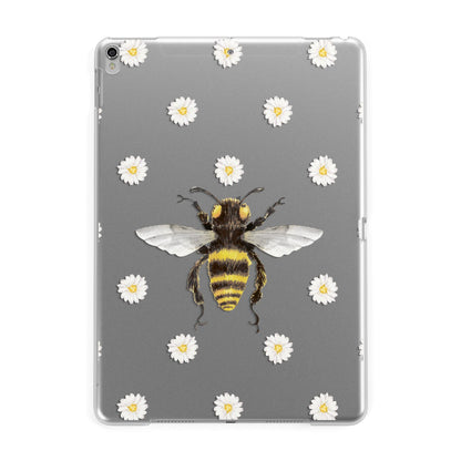 Bee Illustration with Daisies Apple iPad Silver Case