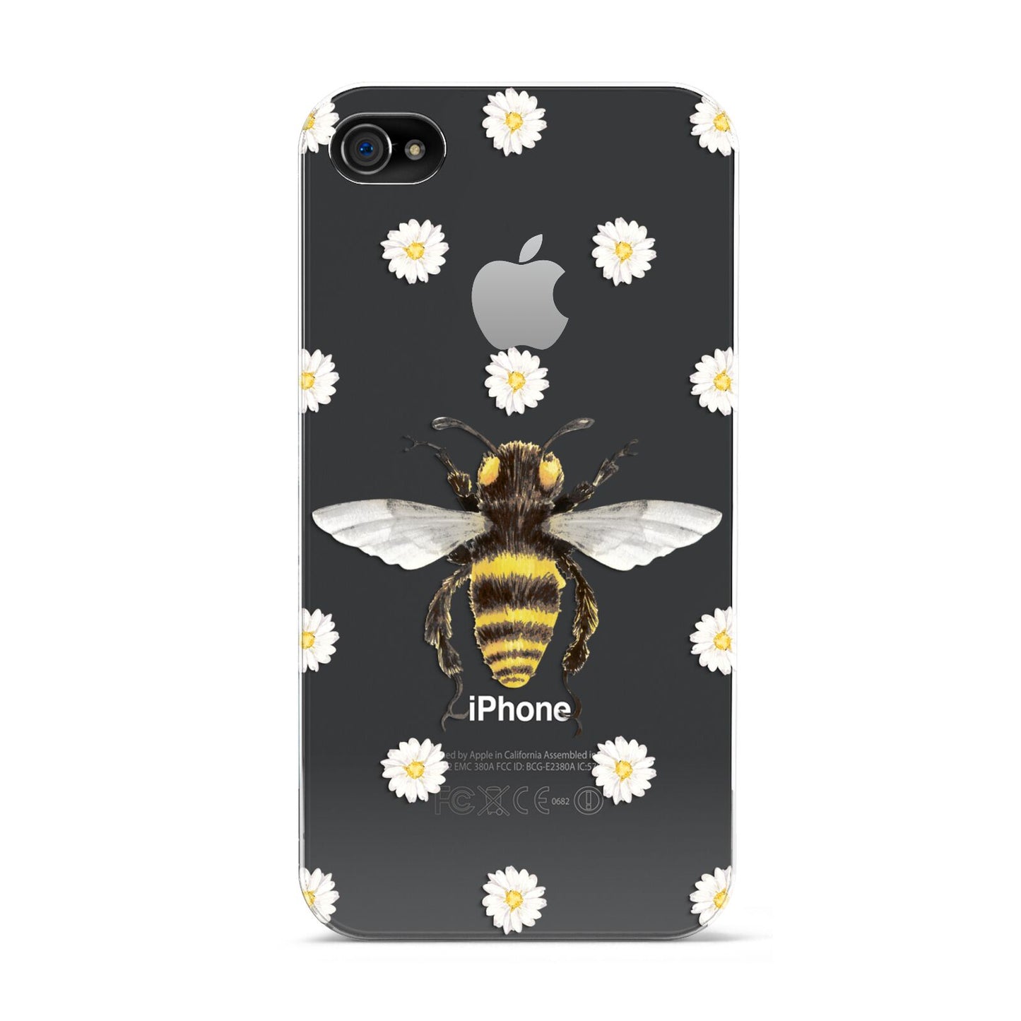 Bee Illustration with Daisies Apple iPhone 4s Case