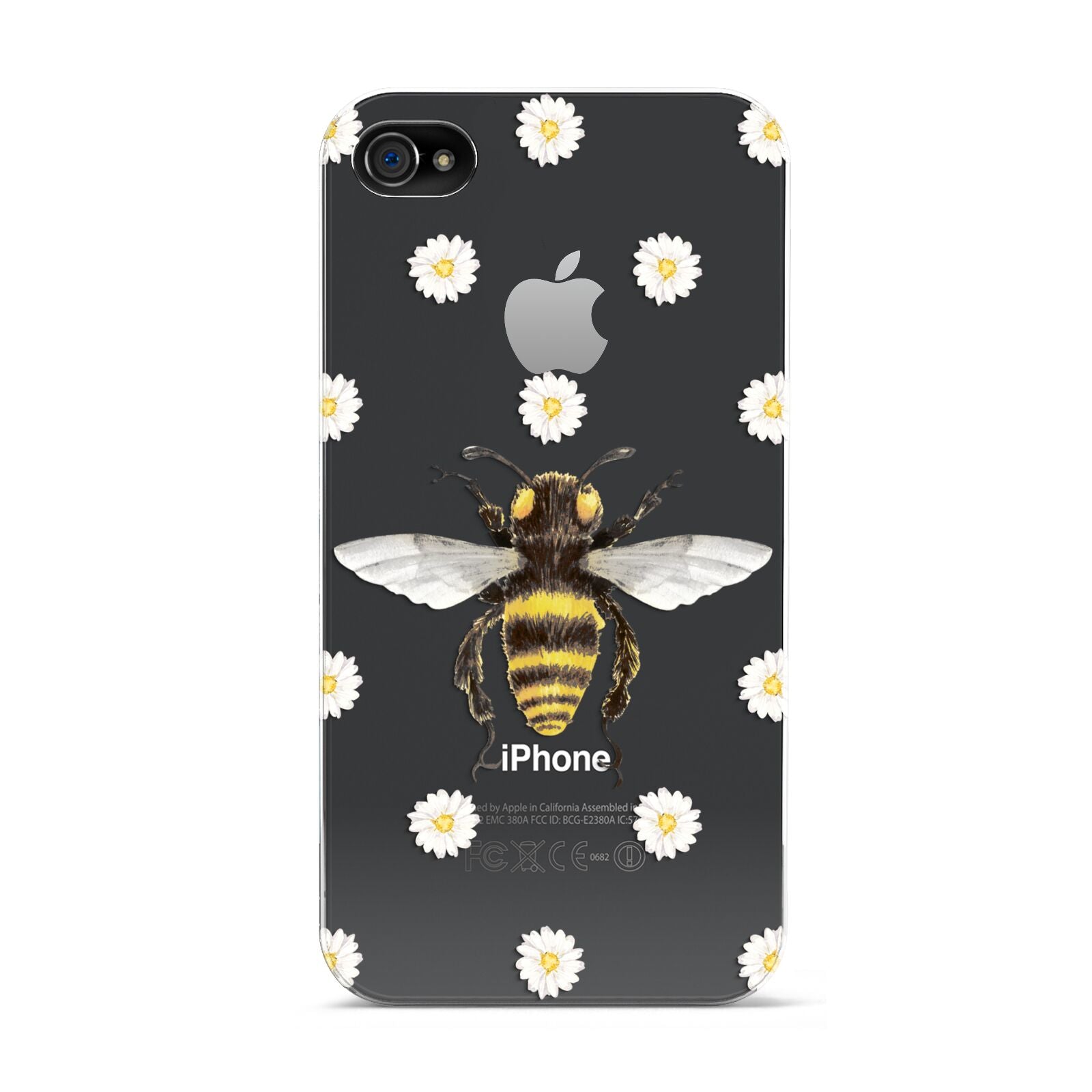 Bee Illustration with Daisies Apple iPhone 4s Case
