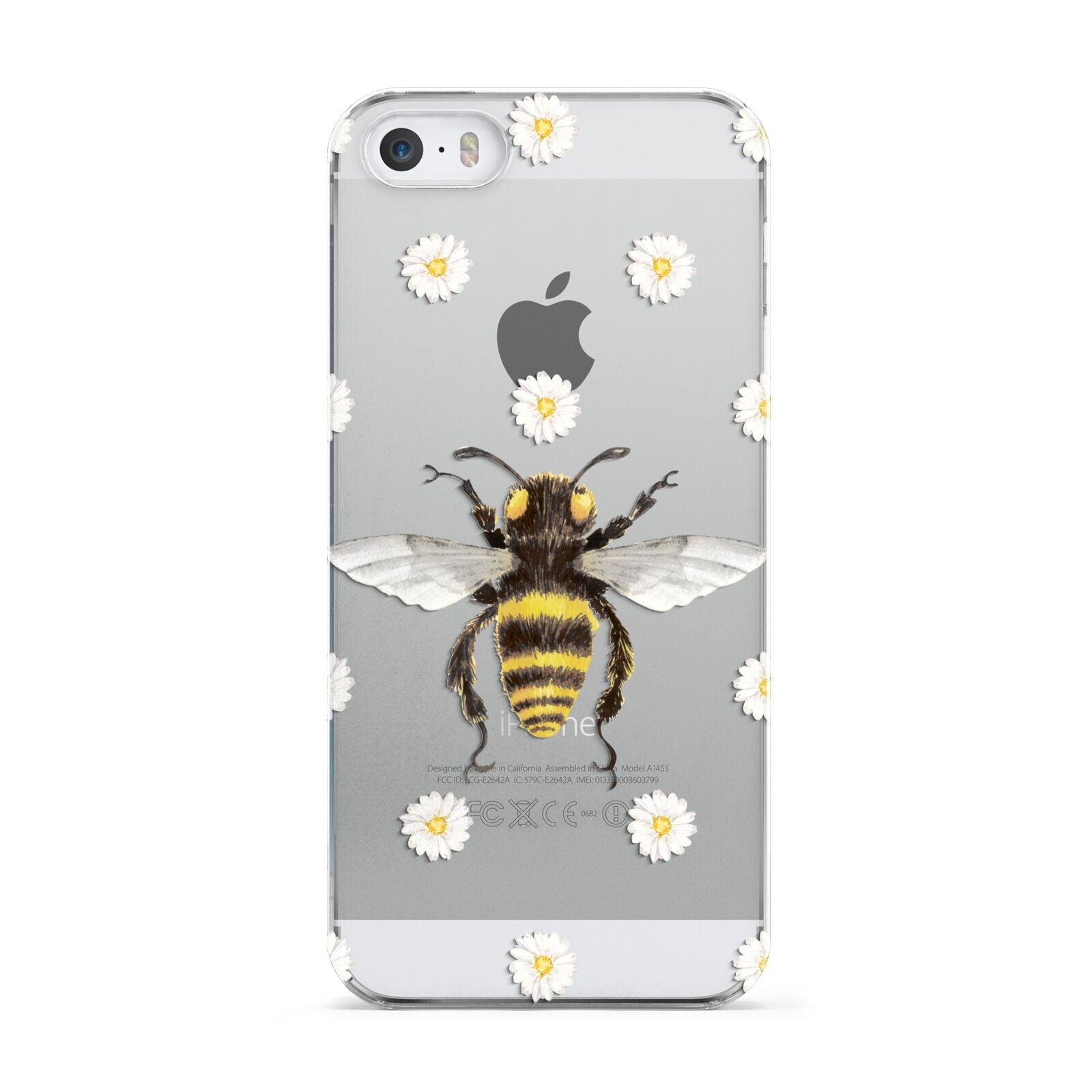 Bee Illustration with Daisies Apple iPhone 5 Case
