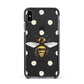 Bee Illustration with Daisies Apple iPhone Xs Max Impact Case Black Edge on Black Phone