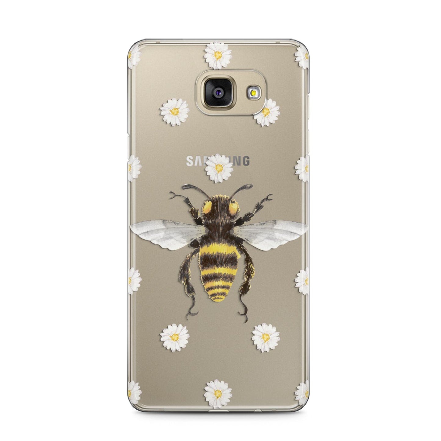 Bee Illustration with Daisies Samsung Galaxy A5 2016 Case on gold phone