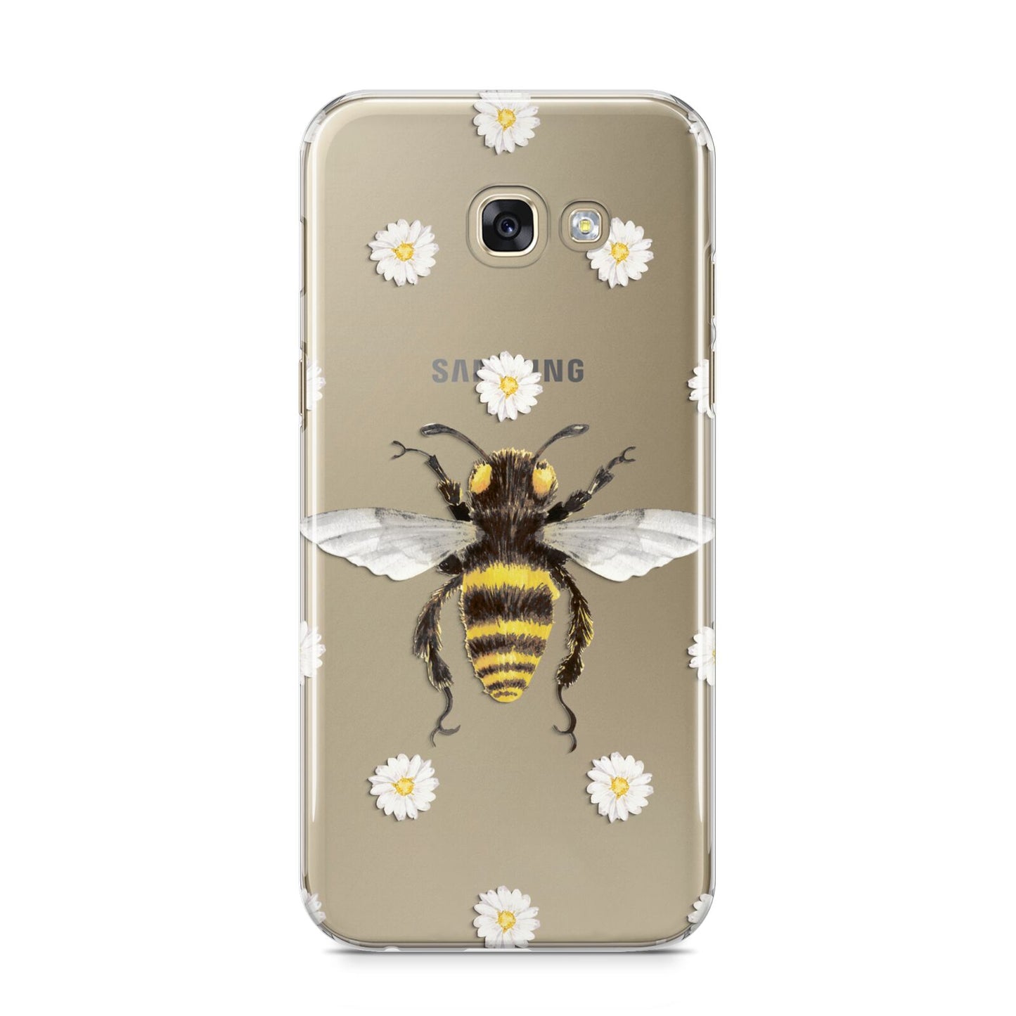 Bee Illustration with Daisies Samsung Galaxy A5 2017 Case on gold phone