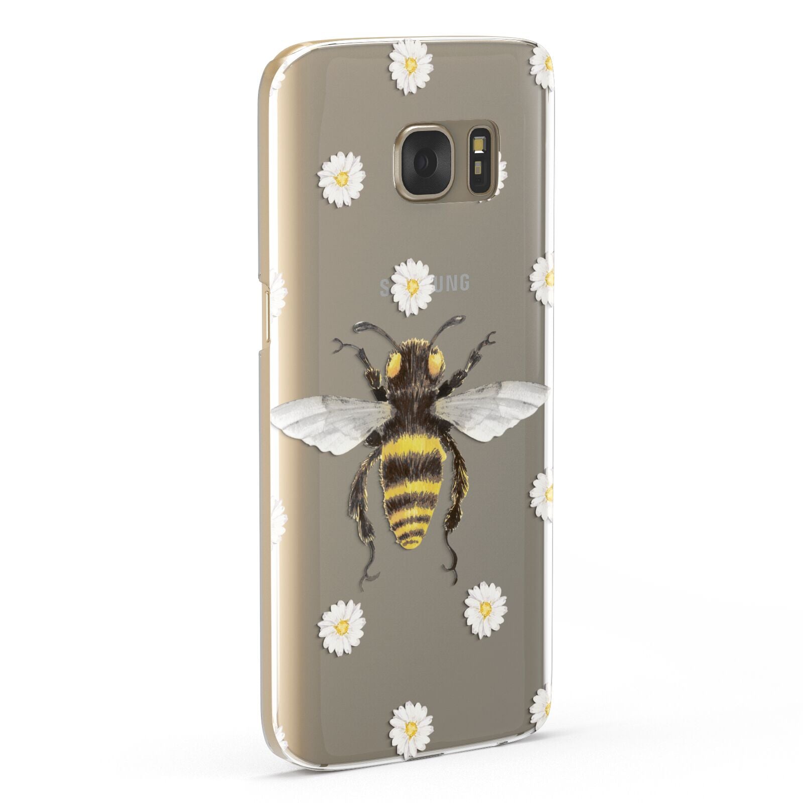 Bee Illustration with Daisies Samsung Galaxy Case Fourty Five Degrees