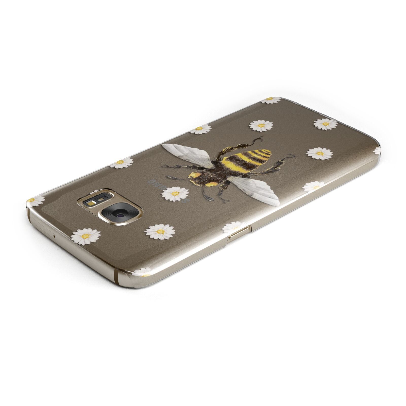 Bee Illustration with Daisies Samsung Galaxy Case Top Cutout