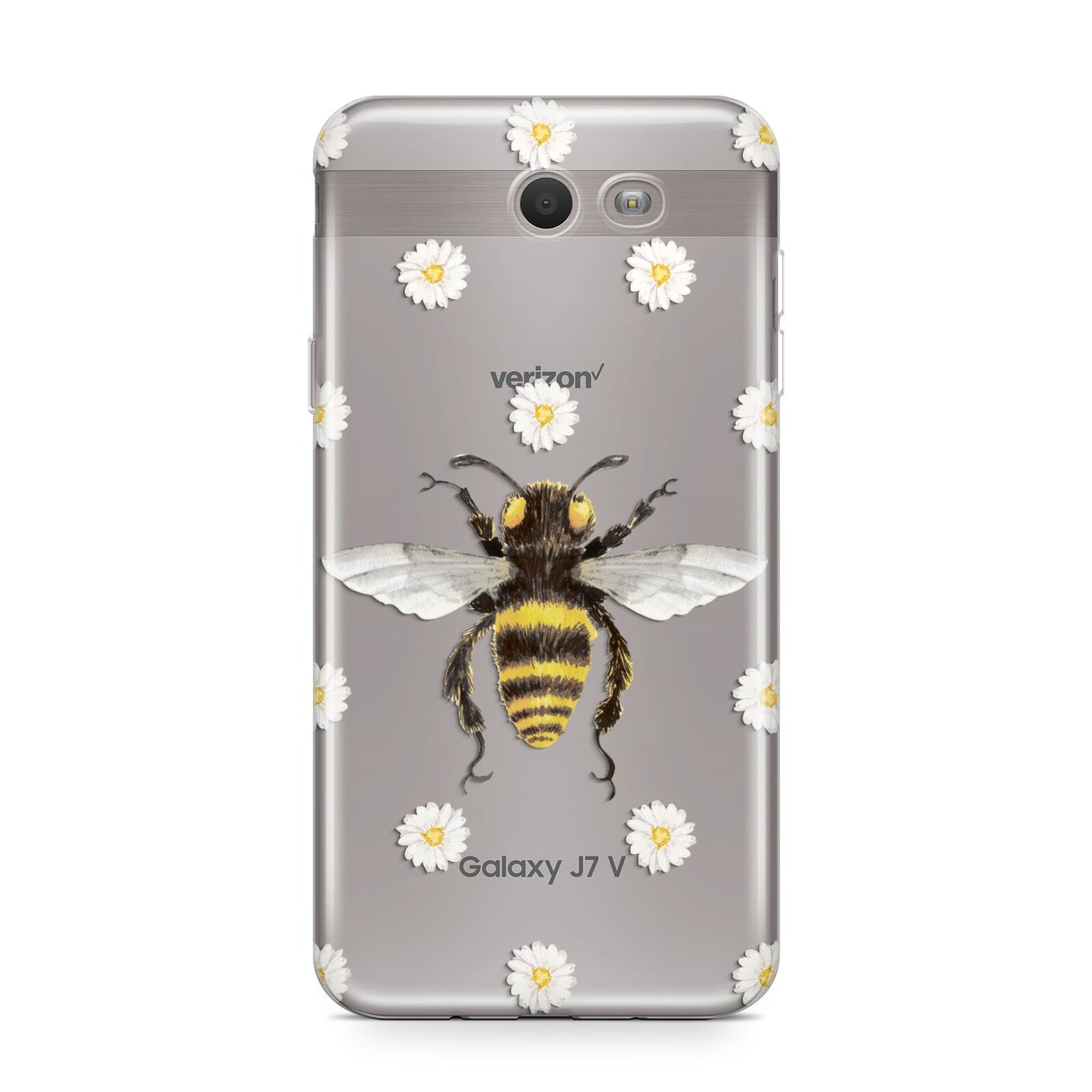 Bee Illustration with Daisies Samsung Galaxy J7 2017 Case