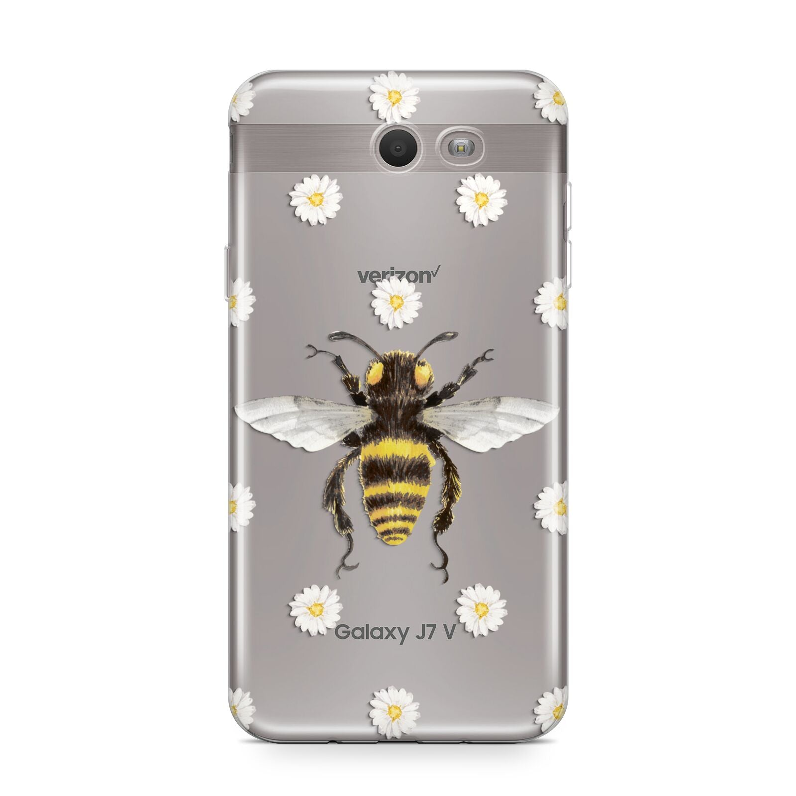 Bee Illustration with Daisies Samsung Galaxy J7 2017 Case