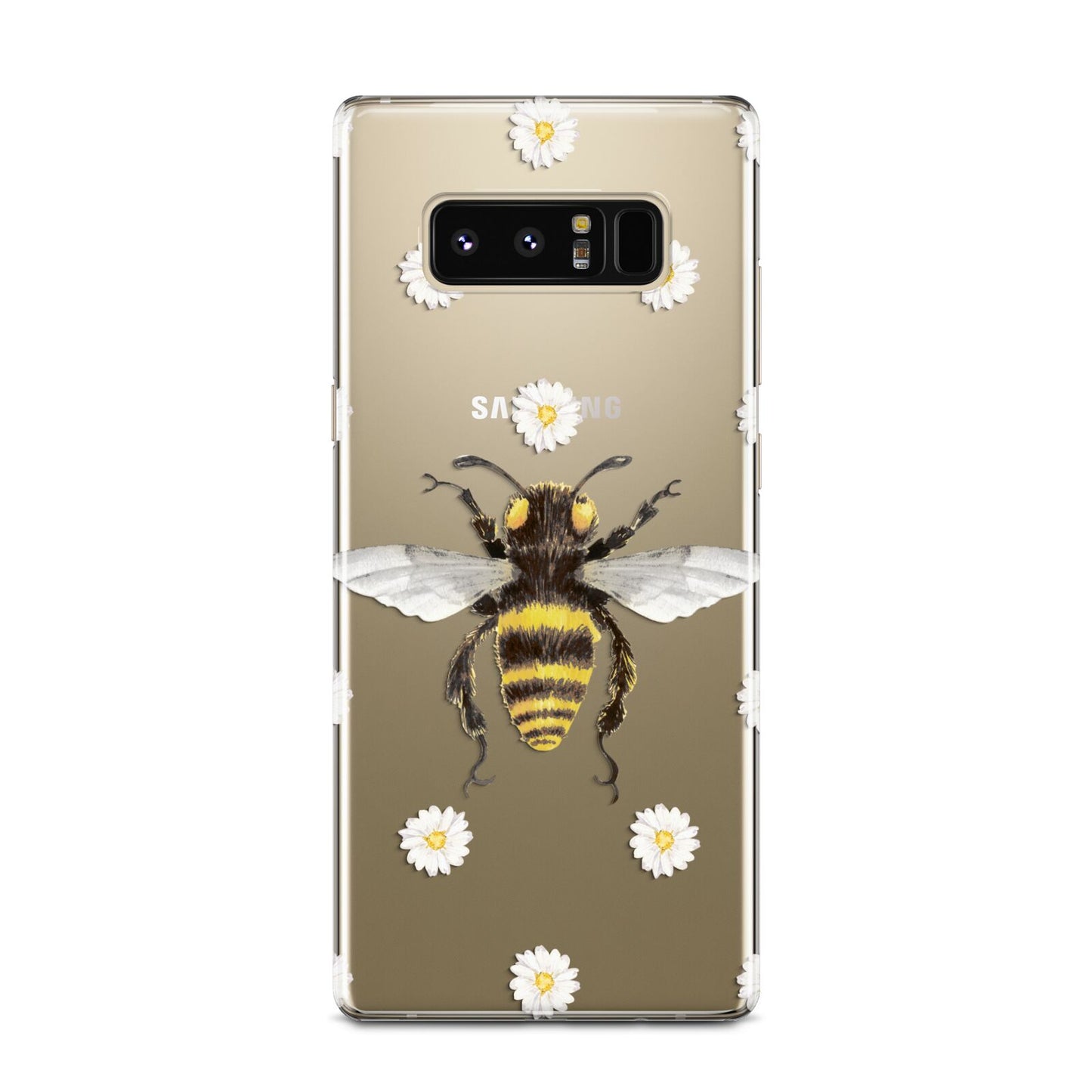 Bee Illustration with Daisies Samsung Galaxy Note 8 Case