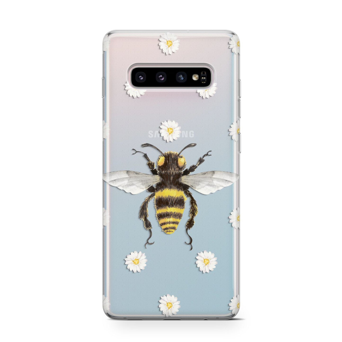 Bee Illustration with Daisies Samsung Galaxy S10 Case