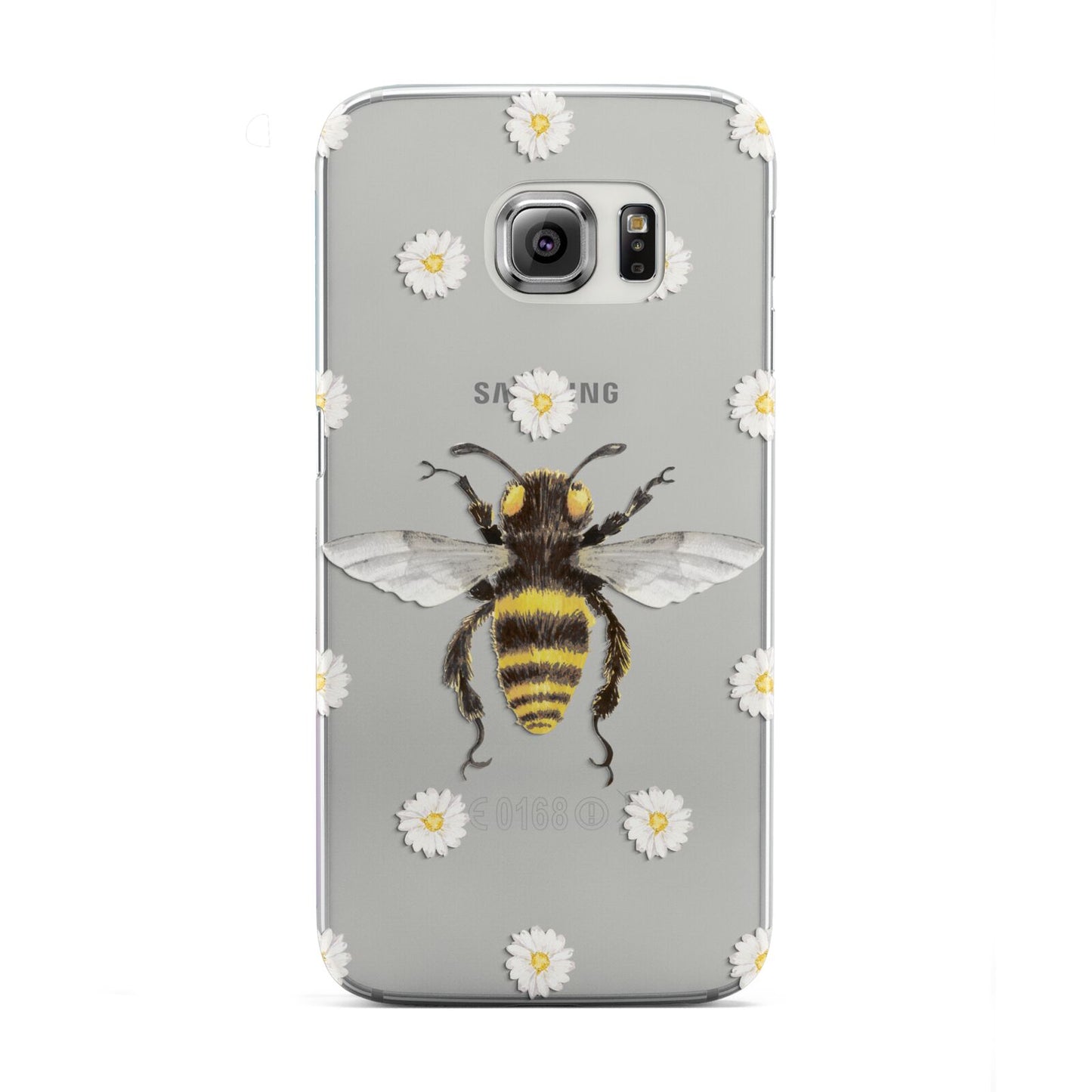 Bee Illustration with Daisies Samsung Galaxy S6 Edge Case