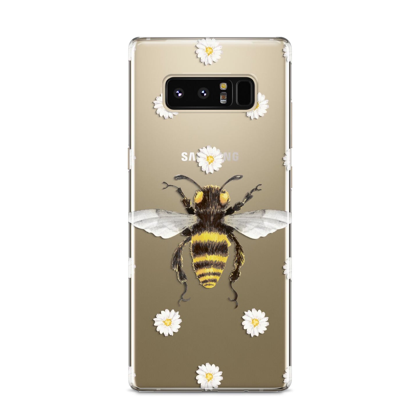 Bee Illustration with Daisies Samsung Galaxy S8 Case