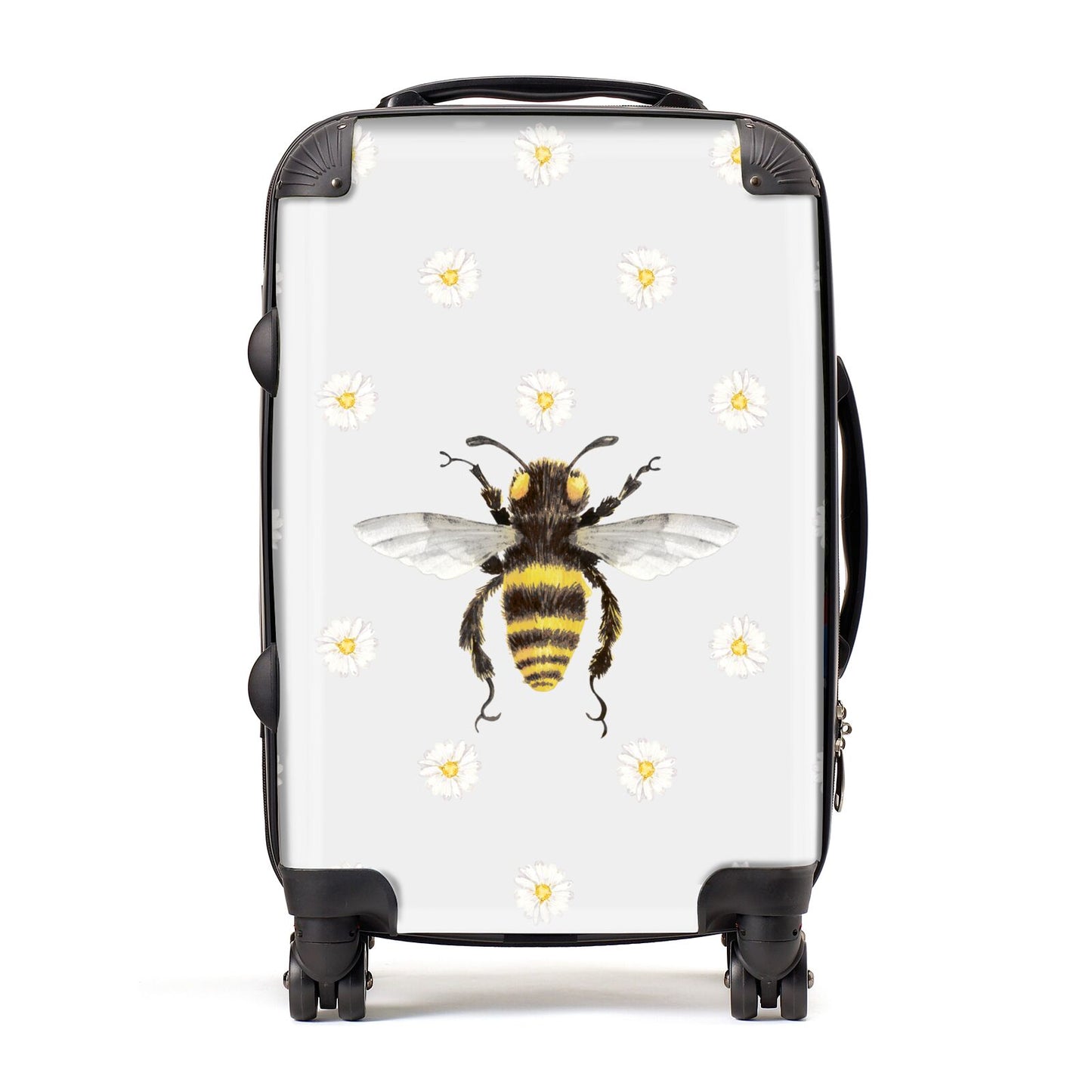 Bee Illustration with Daisies Suitcase