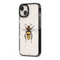 Bee Illustration with Daisies iPhone 13 Black Impact Case Side Angle on Silver phone