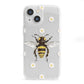 Bee Illustration with Daisies iPhone 13 Mini Clear Bumper Case
