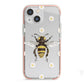 Bee Illustration with Daisies iPhone 13 Mini TPU Impact Case with Pink Edges