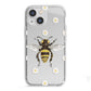 Bee Illustration with Daisies iPhone 13 Mini TPU Impact Case with White Edges
