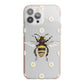 Bee Illustration with Daisies iPhone 13 Pro Max TPU Impact Case with Pink Edges