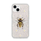 Bee Illustration with Daisies iPhone 14 Glitter Tough Case Starlight